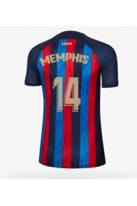 Fotbalové Dres Barcelona Memphis Depay #14 Dámské Domácí Oblečení 2022-23 Krátký Rukáv